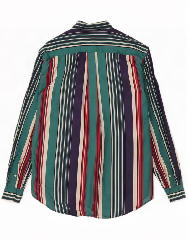 Vintage Herrenhemd Kleine blau gestreifte Seide
