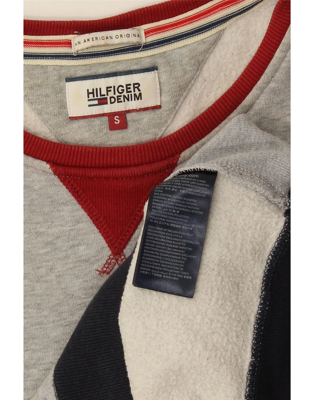 Tommy Hilfiger Damen Grafik-Sweatshirt-Pullover UK 10 Small Grau