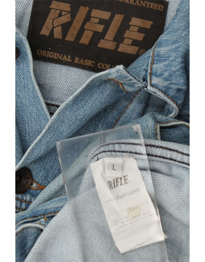 Rifle Herren Jeansjacke UK 40 Große blaue Baumwolle