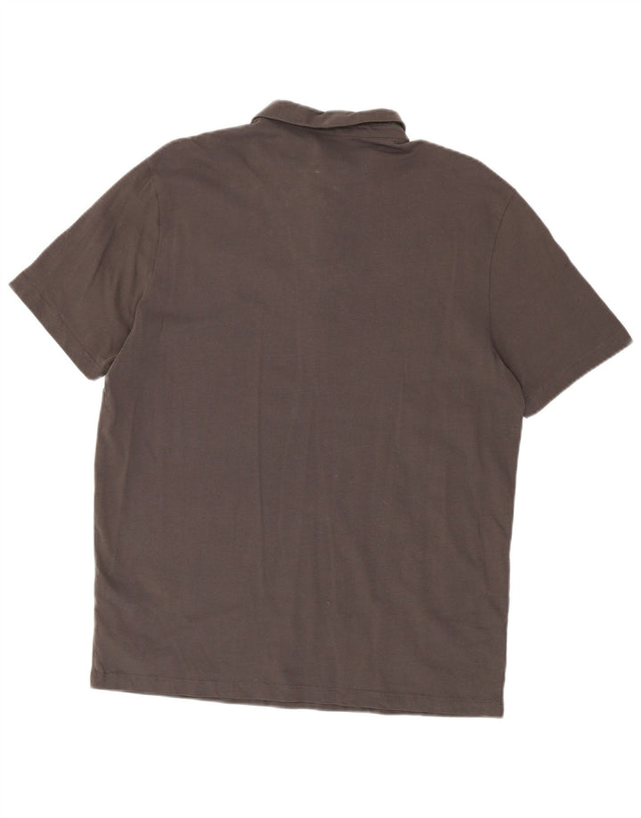 All Saints Herren-Poloshirt mit normaler Passform, XL, graue Baumwolle