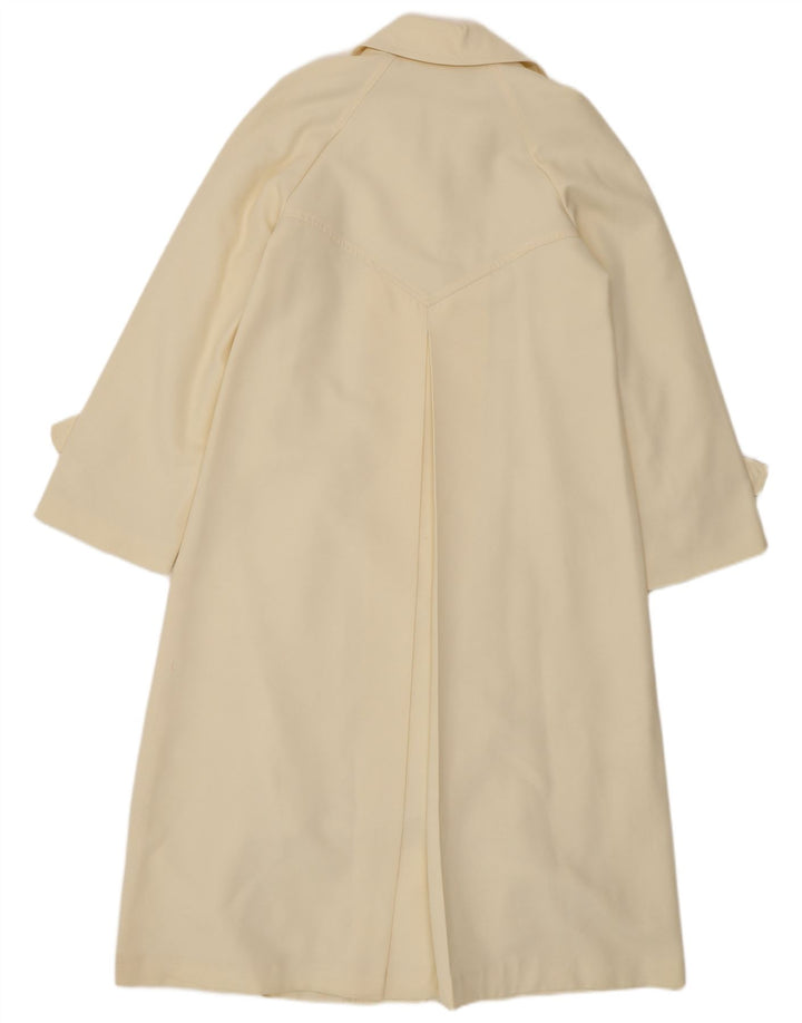 Vintage Damen Trenchcoat UK 8 Small Off White Polyester