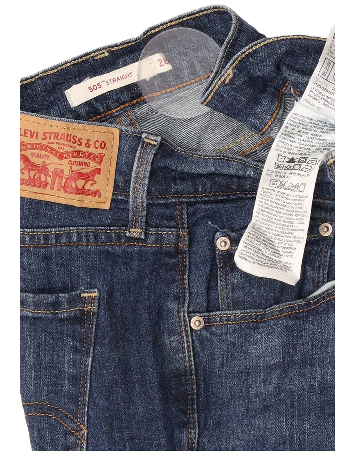 Levi's Damen 505 Straight Jeans W28 L32 Blaue Baumwolle