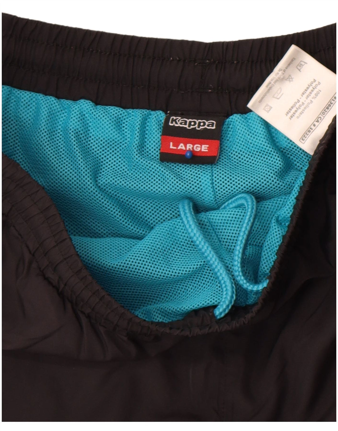 Kappa Herren-Sportshorts, groß, aus schwarzem Polyester