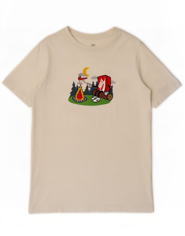 Nike Jungen T-Shirt mit Grafik, 13–14 Jahre, XL, weiße Baumwolle