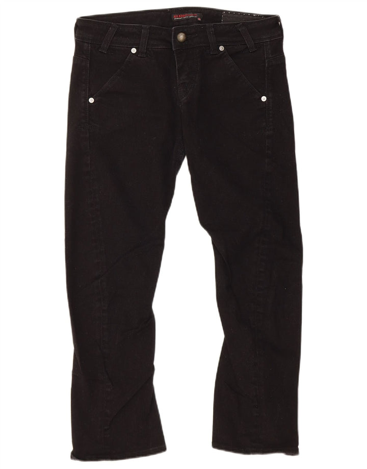 Guess Damen-Cropped-Jeans, W28, L23, schwarze Baumwolle