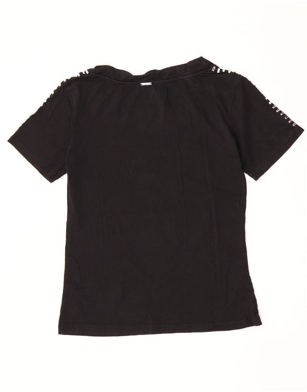 Liu Jo Damen T-Shirt Top UK 10 Small Schwarz Baumwolle