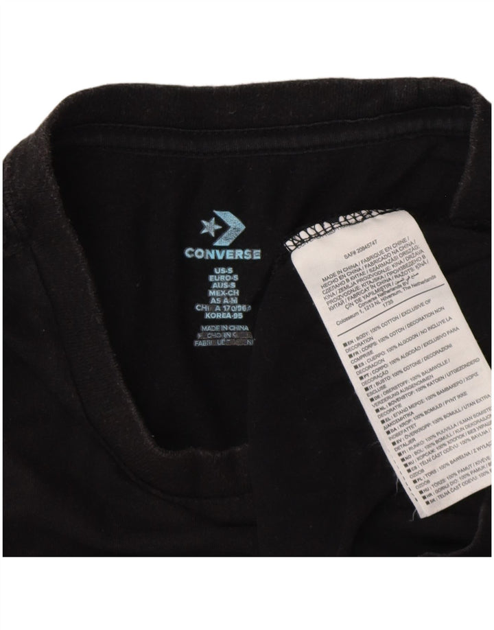 Converse Herren-T-Shirt mit Grafik, Größe S, schwarze Baumwolle