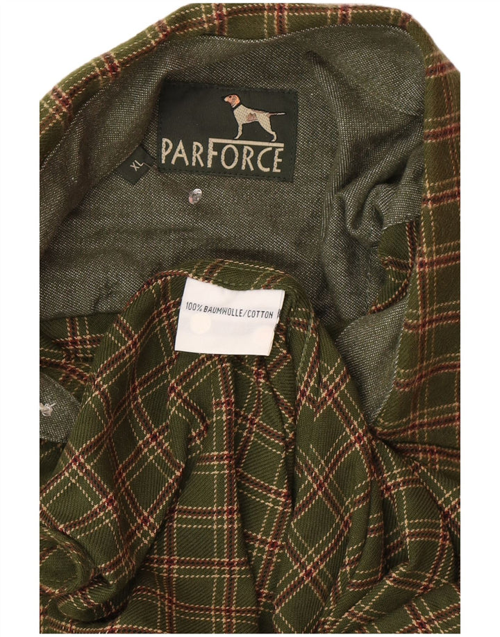 Parforce Herren-Flanellhemd XL, grün kariert, Baumwolle