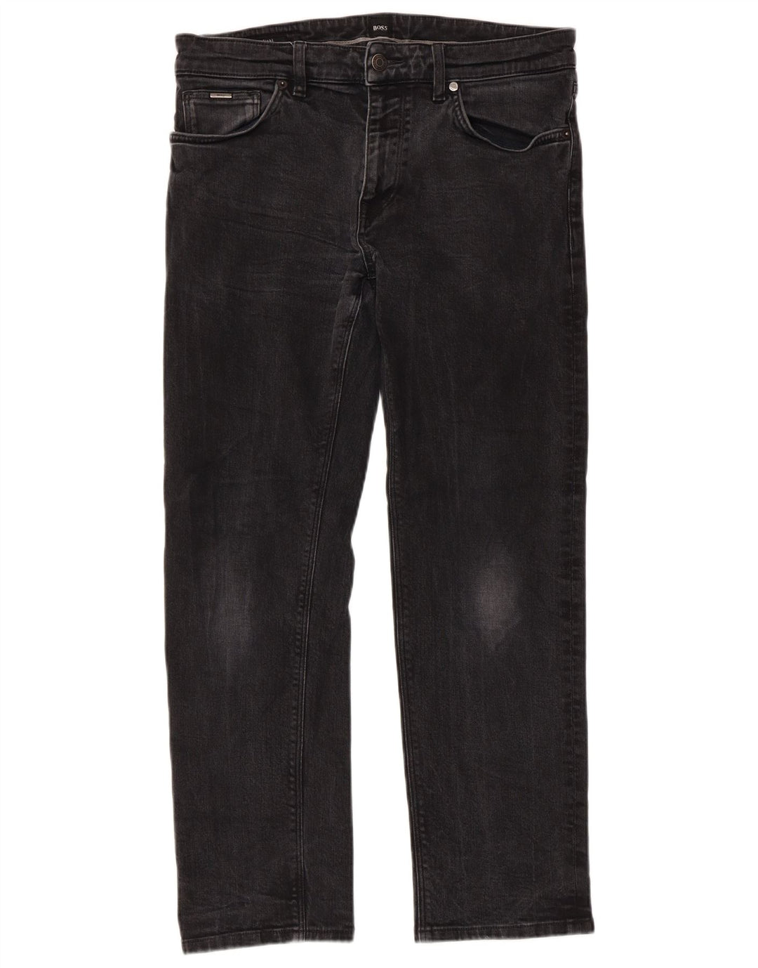 Hugo Boss Herren Straight Jeans W32 L27 Graue Baumwolle