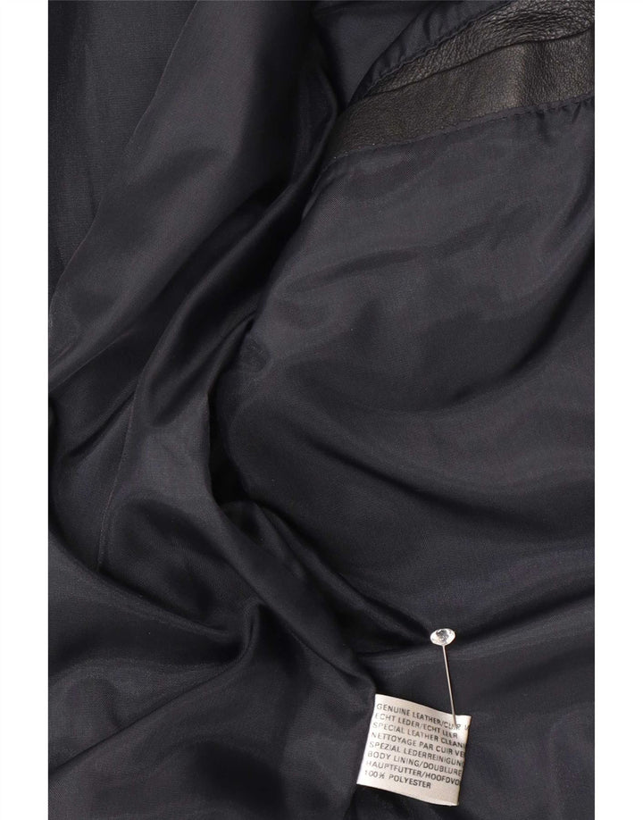Vintage Herren Leder Bikerjacke UK 38 Mittelschwarzes Leder