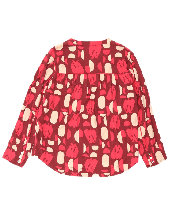 White Stuff Damen-Blusenoberteil in Übergröße, Gr. 10, klein, Burgunderrot, geometrisch