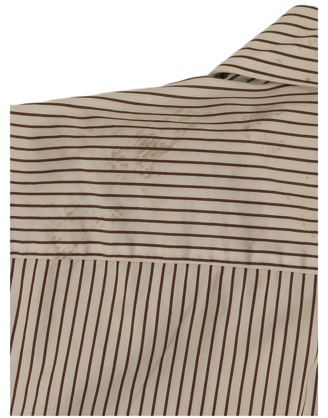 Massimo Dutti Herrenhemd Größe 44 17 1/2 XL Off White Nadelstreifen