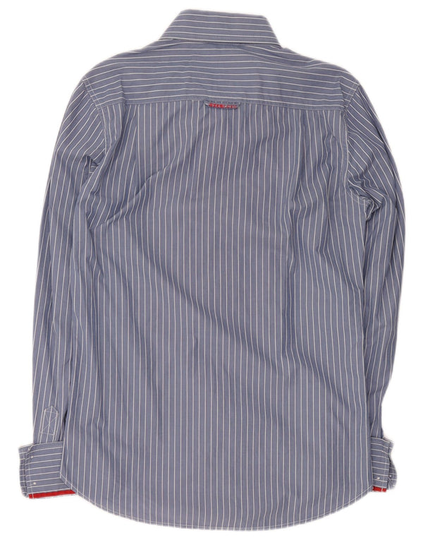 Superdry Herrenhemd aus mittelblauer, gestreifter Baumwolle