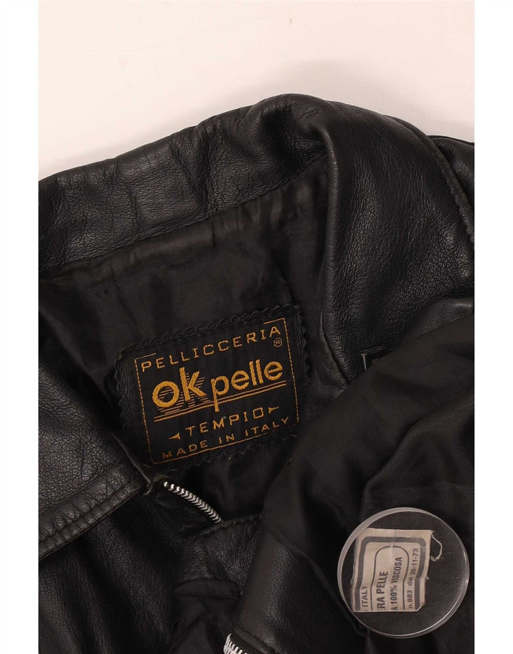 Pellicceria Damen Lederjacke UK 14 Medium Schwarz