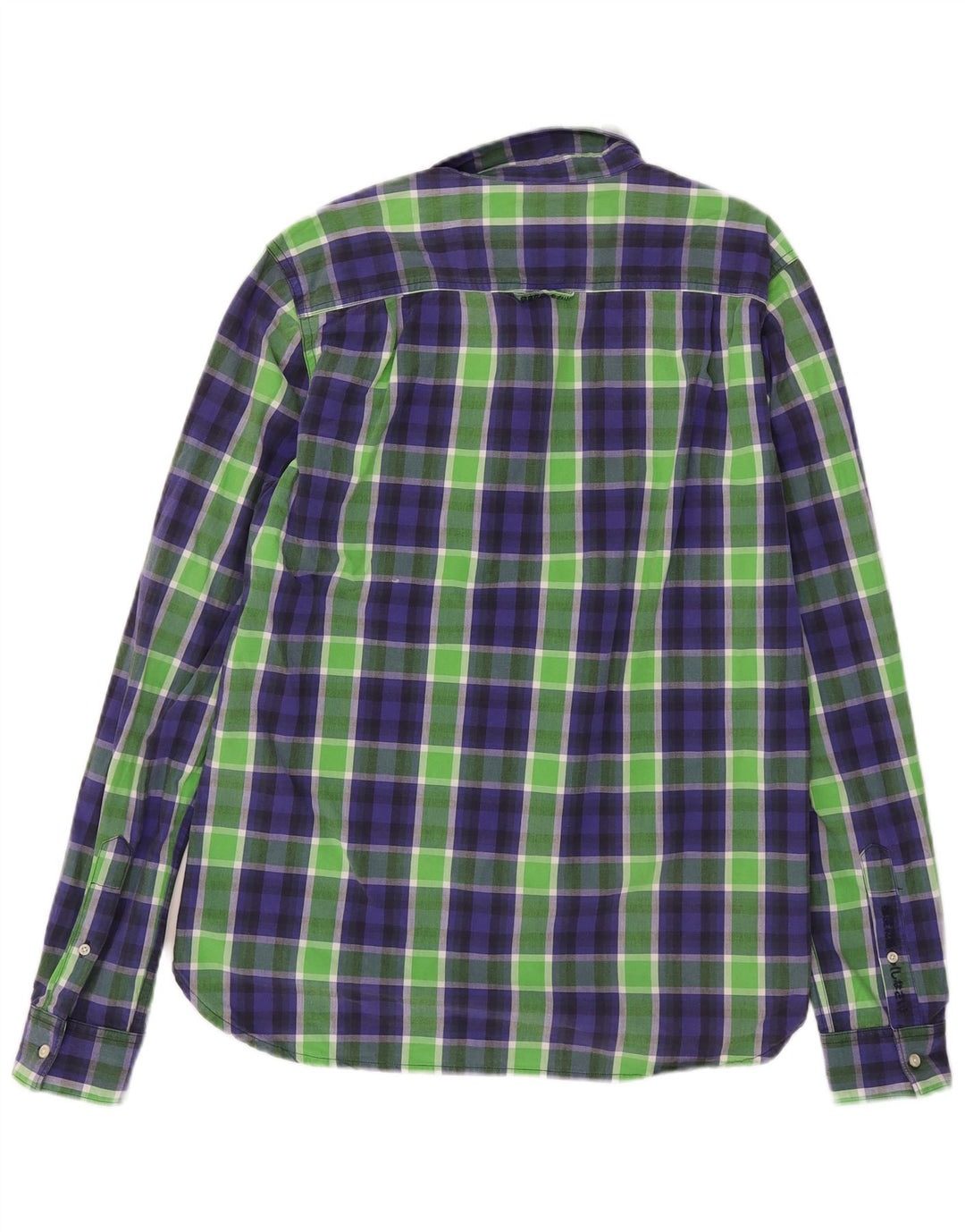 Superdry Herren-Hemd, groß, grün kariert, Baumwolle