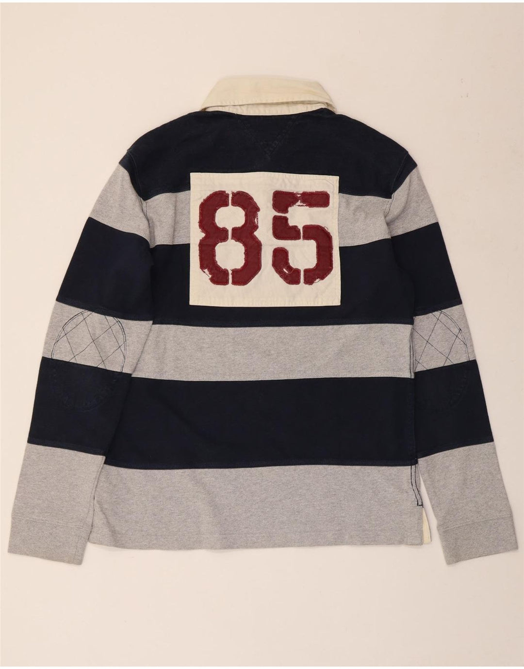 TOMMY HILFIGER Grafisches Rugby-Poloshirt für Herren, groß, marineblau gestreift