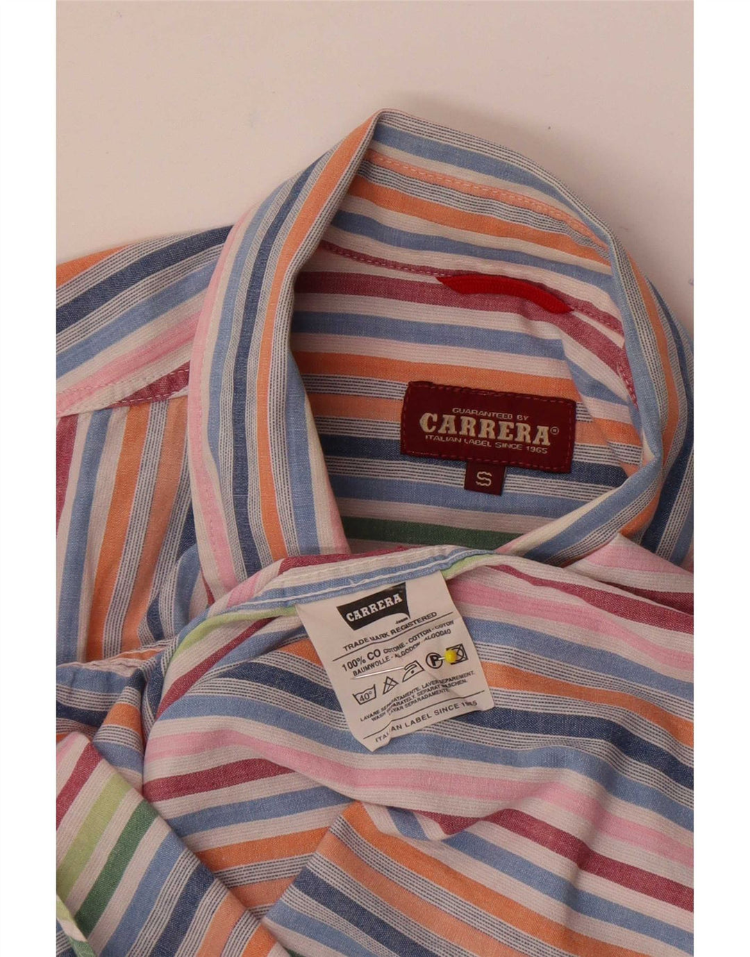Carrera Herren-Hemd, klein, mehrfarbig, gestreift, Baumwolle