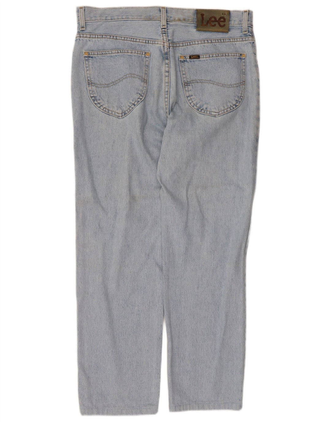 Lee Damen Straight Jeans W34 L26 Blaue Baumwolle