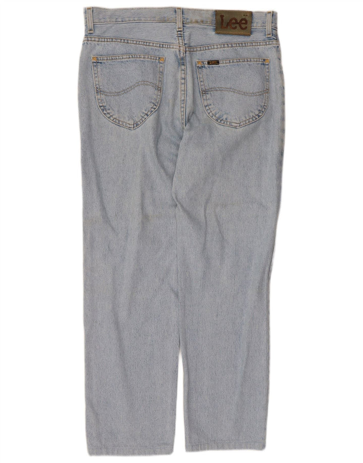 Lee Damen Straight Jeans W34 L26 Blaue Baumwolle