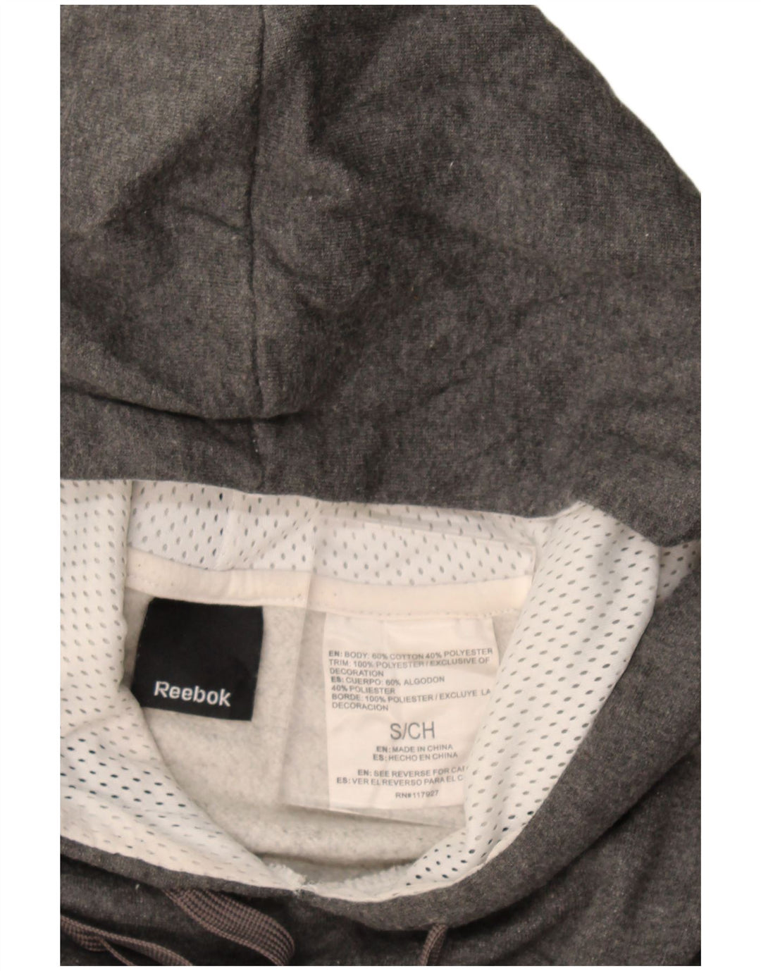 Reebok Herren Graphic Hoodie Pullover Kleine graue Baumwolle