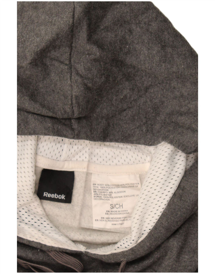 Reebok Herren Graphic Hoodie Pullover Kleine graue Baumwolle