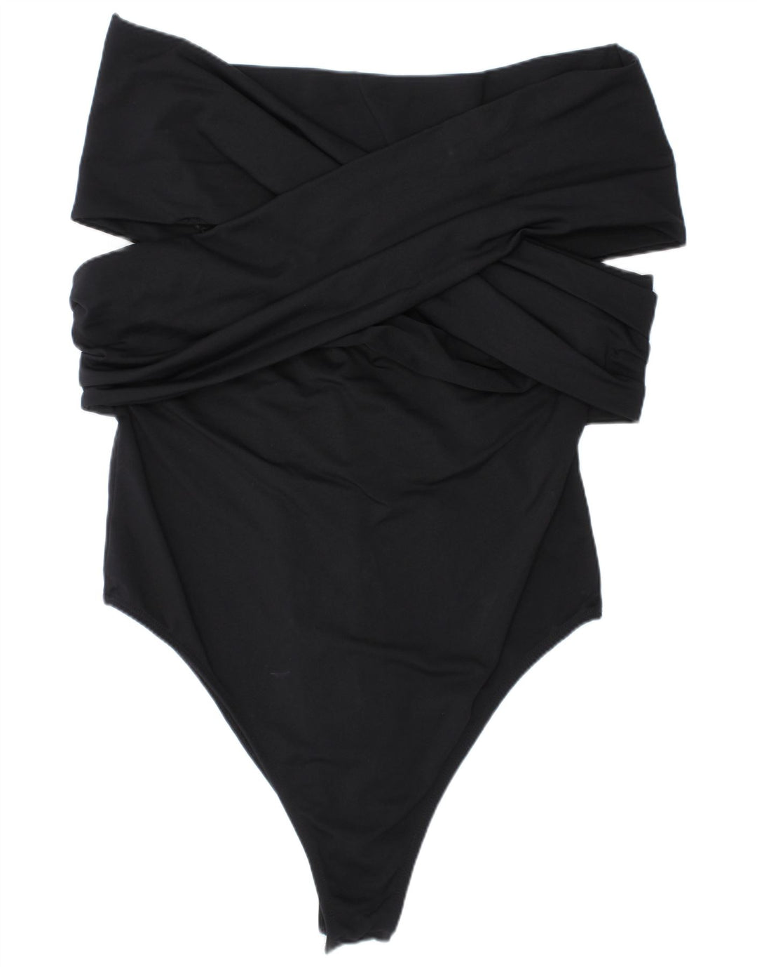 Trägerlose Damen-Bademode von Zara, groß, aus schwarzem Polyamid