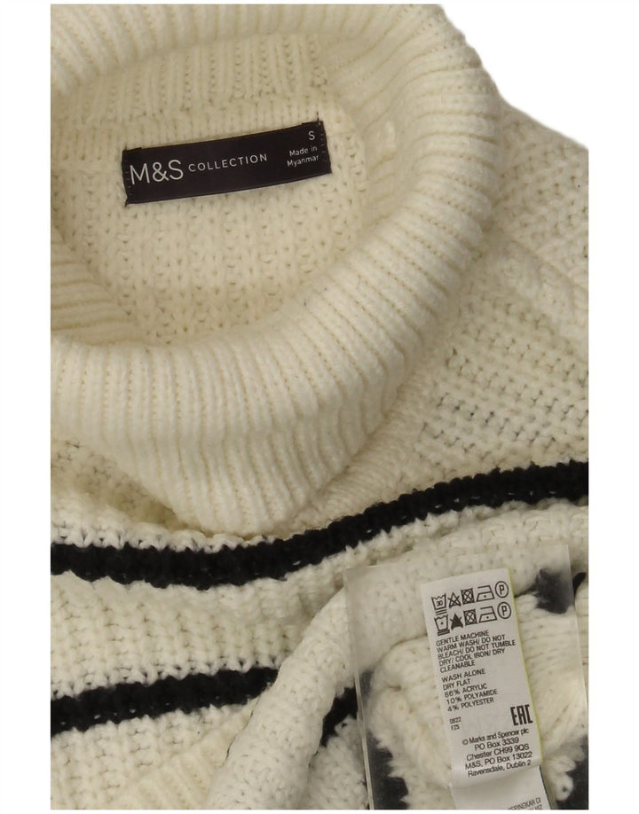 Marks & Spencer Damen-Tanktop in Übergröße, Gr. 10, Größe S, Weiß, gestreift