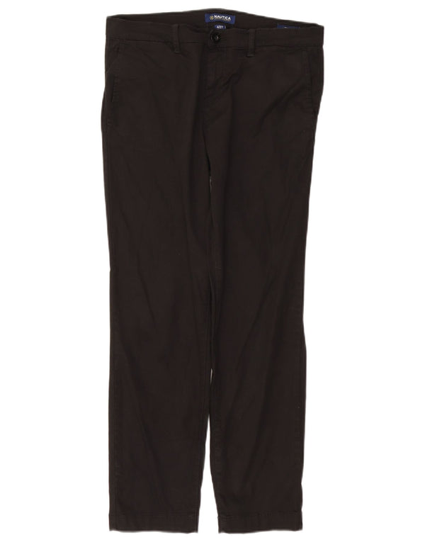 Gerade Chino-Hose für Damen von Nautica, US 4, Größe S, W27, L27, schwarze Baumwolle
