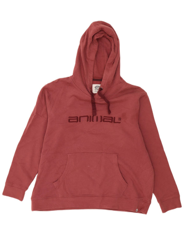 Animal Damen-Kapuzenpullover mit Grafik, übergroß, UK 18, XL, rote Baumwolle
