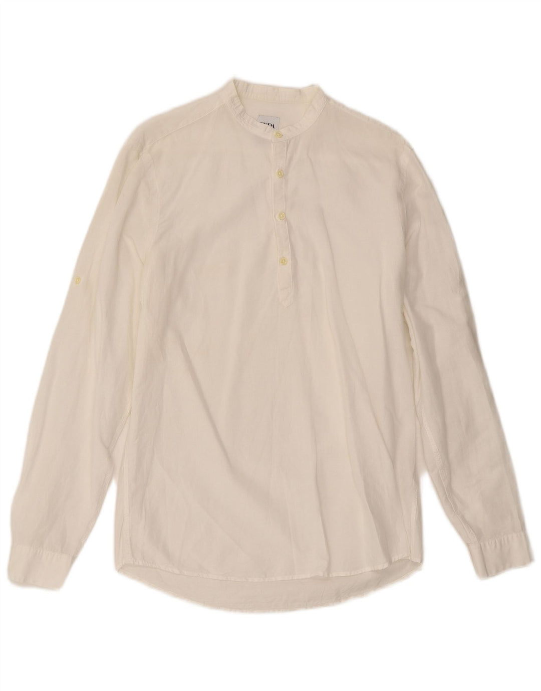 Zara Herren Relaxed Fit Pullover Hemd Mittelweiß