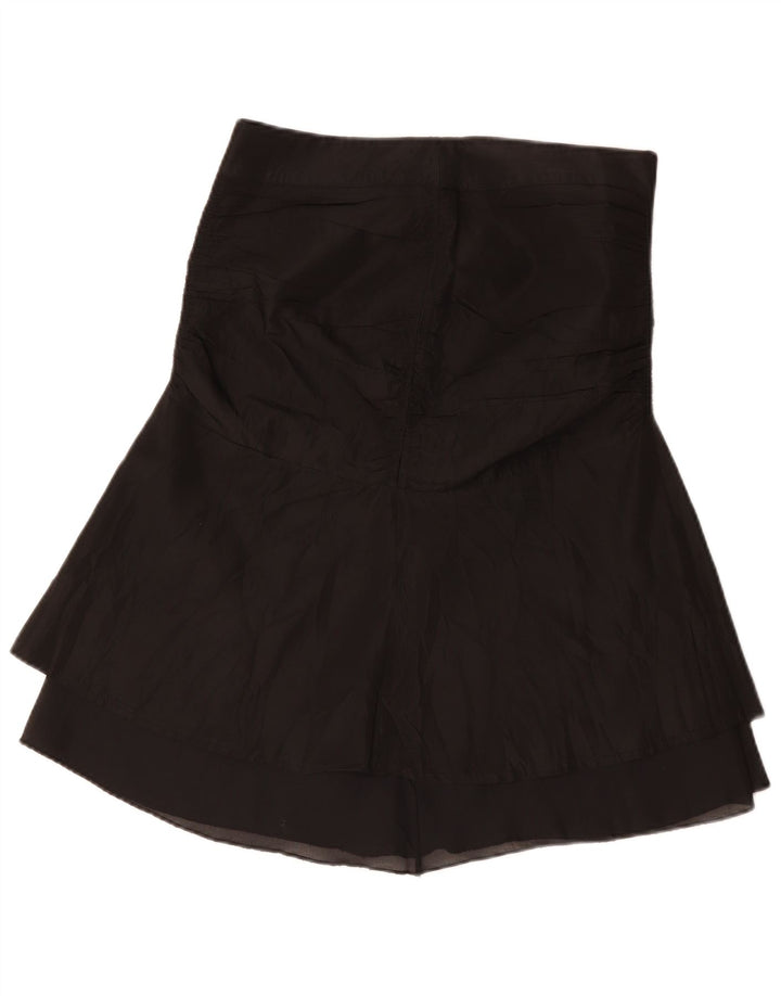 Vintage Damen Tulpenrock Medium W30 Schwarz Acetat