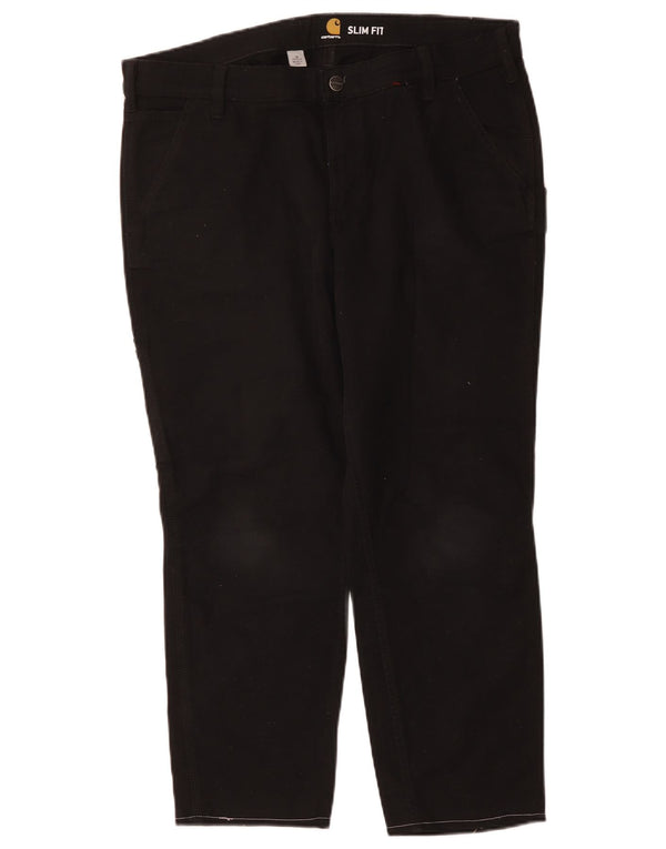 Carhartt Damen Slim Fit Cargo-Cropped-Hose US 16 2XL W36 L26 Schwarz