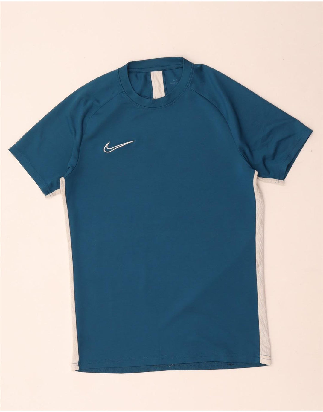Nike Herren Dri Fit T-Shirt-Oberteil Mittelblaues Colourblock-Polyester