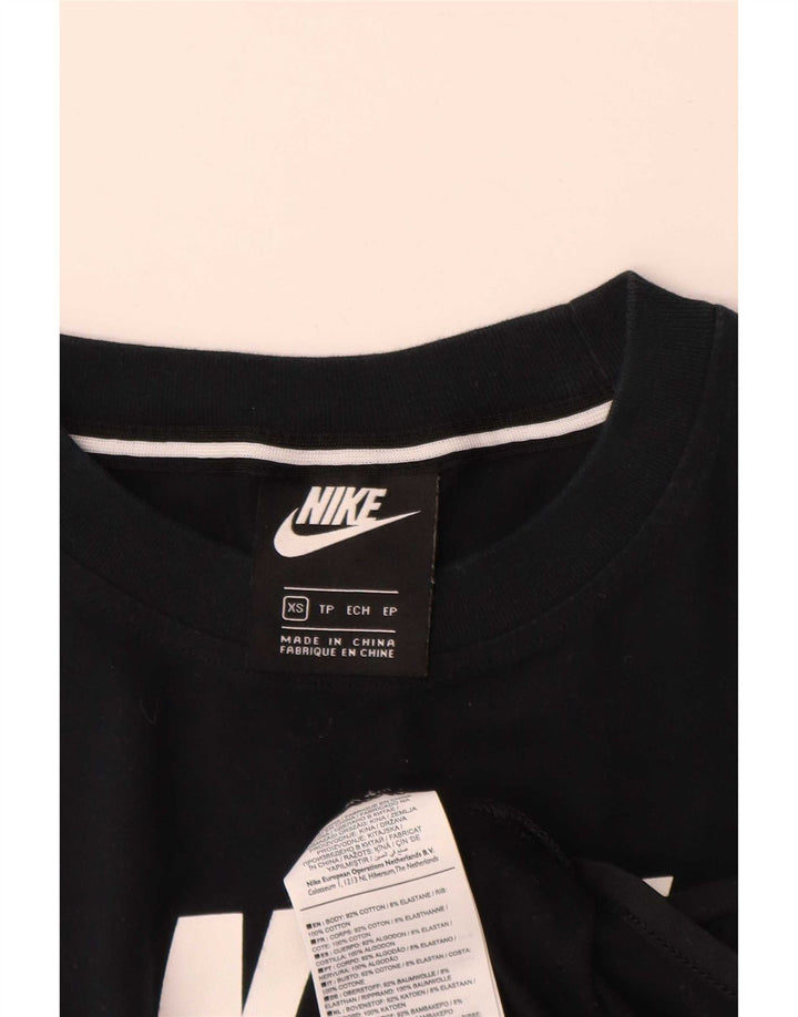 Nike Womens Graphic Bodysuit UK 6 XS Schwarz Baumwolle