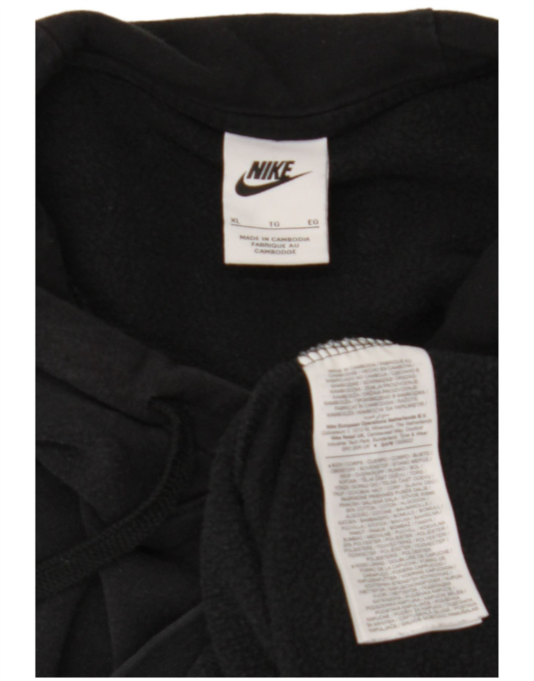 NIKE Herren Kapuzenpullover XL Schwarz Baumwolle