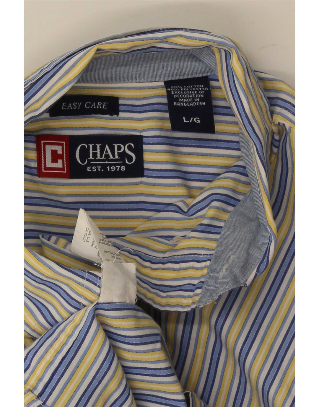 Chaps Herren-Hemd mit normaler Passform, groß, blau gestreift, Baumwolle