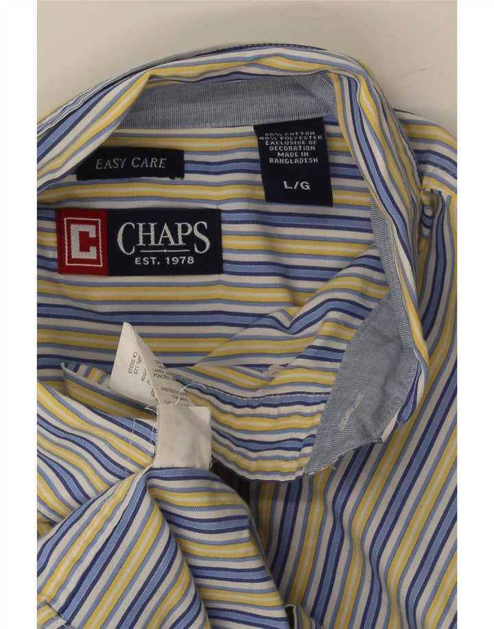 Chaps Herren-Hemd mit normaler Passform, groß, blau gestreift, Baumwolle