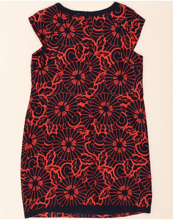 DEBENHAMS Womens Sheath Dress UK 14 Large Red Floral Polyester Vintage Debenhams and Second-Hand Debenhams from Messina Hembry 