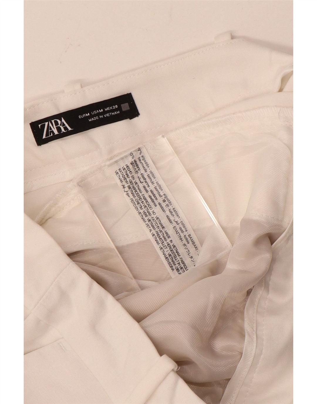 Zara Damen Chinoshorts Medium W28 Weiße Baumwolle