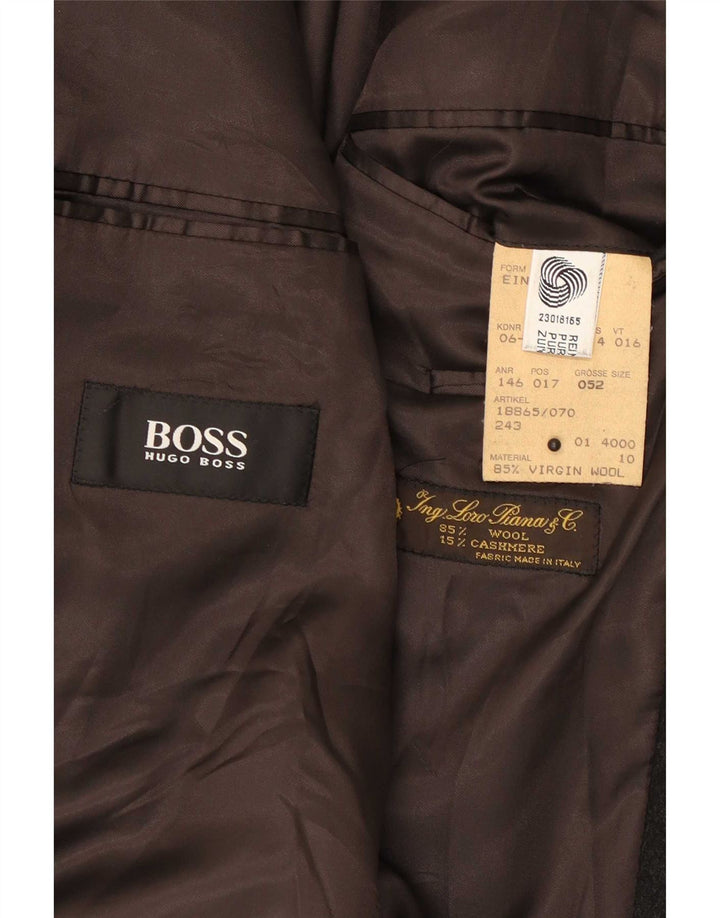 Hugo Boss Herren-Blazer mit 3 Knöpfen, EU 52, XL, graue Schurwolle