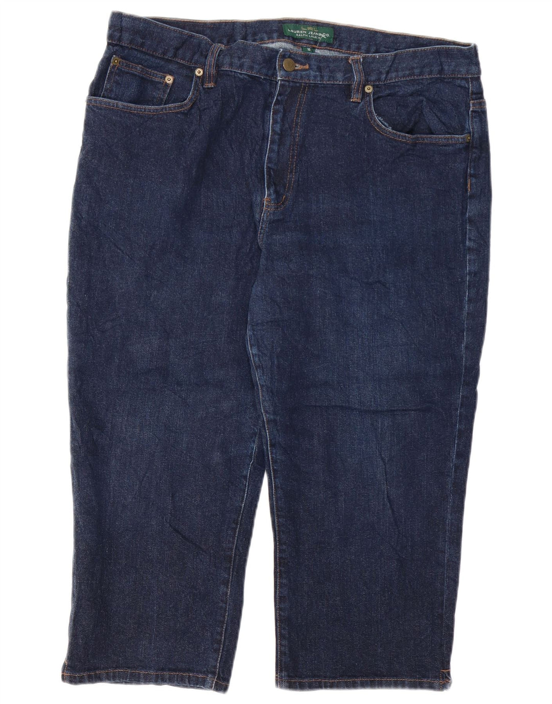 RALPH LAUREN Damen Capri-Jeans US 16 2XL W38 L21 Marineblaue Baumwolle