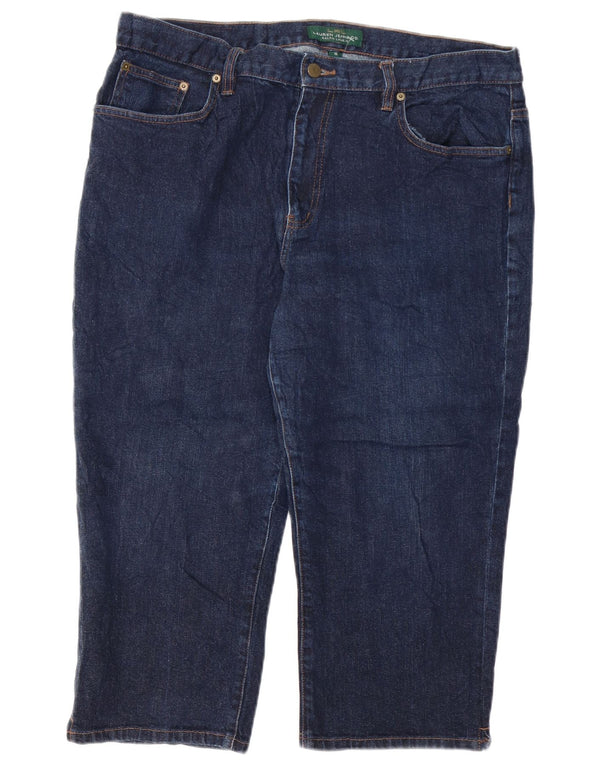 RALPH LAUREN Damen Capri-Jeans US 16 2XL W38 L21 Marineblaue Baumwolle