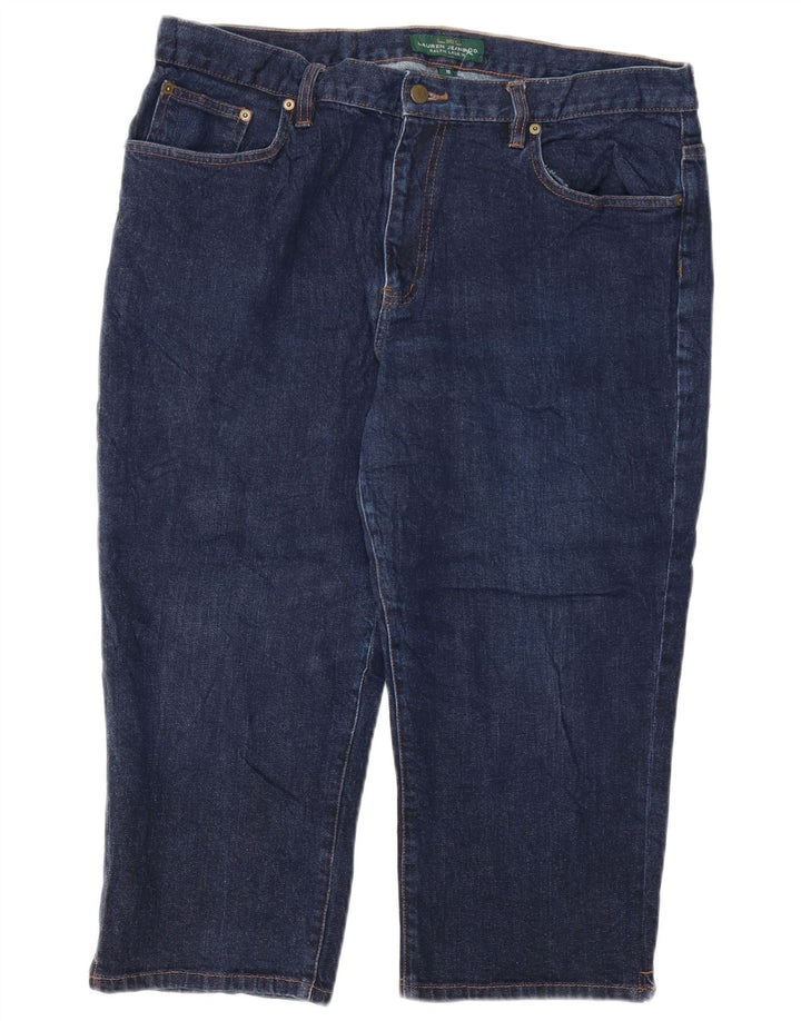 RALPH LAUREN Damen Capri-Jeans US 16 2XL W38 L21 Marineblaue Baumwolle