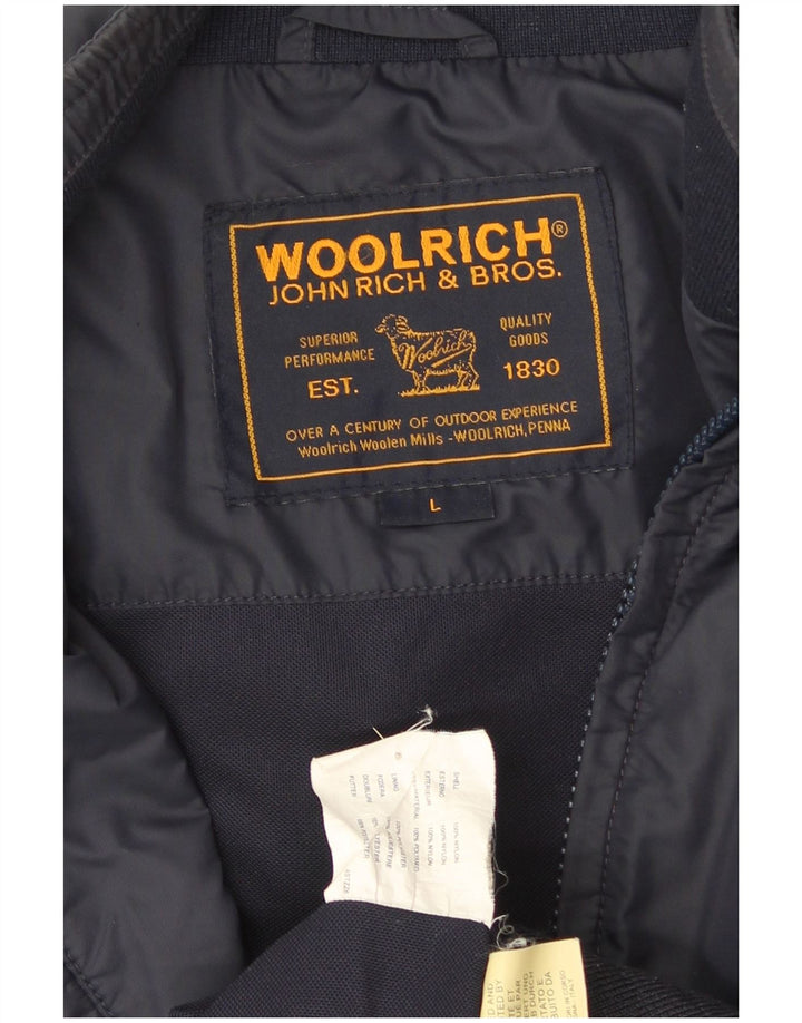 Woolrich Herren-Windbreaker-Jacke, UK 40, groß, marineblaues Nylon