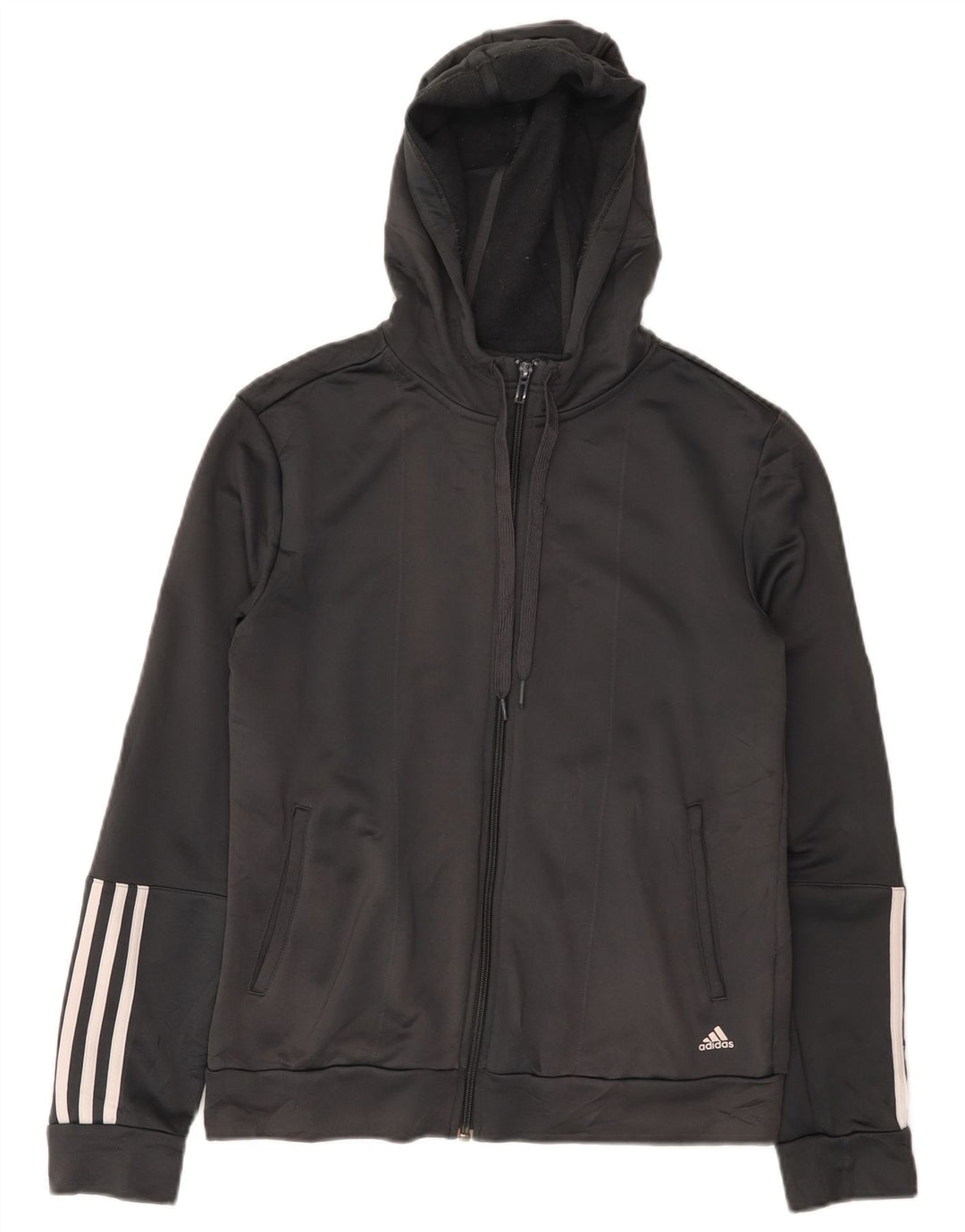 Adidas Damen Climalite Zip Hoodie Pullover UK 12/14 Mittelgraues Polyester