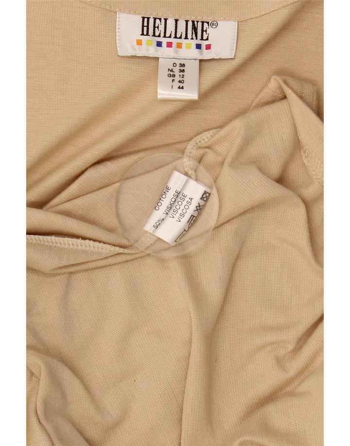 HELLINE Damen Maxikleid UK 12 Mittelbeige Baumwolle