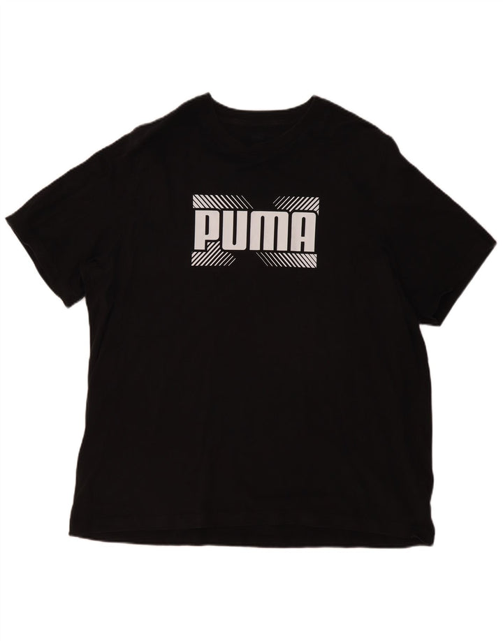 PUMA Herren Grafik T-Shirt Top 2XL Schwarz Baumwolle