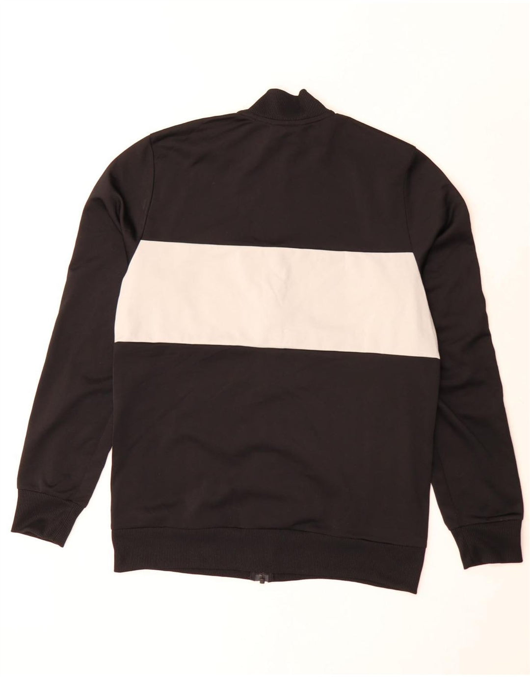 Adidas Jungen-Trainingsanzug-Top-Jacke, 15–16 Jahre, schwarzes Colourblock-Polyester