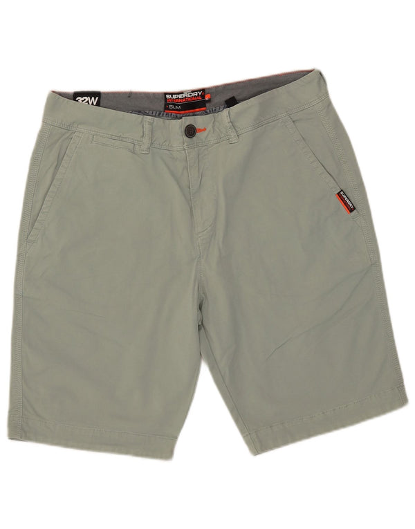 Superdry Herren Slim Fit Chinoshorts W32 Mittelgrüne Baumwolle