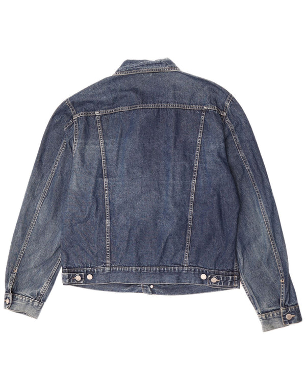 Benetton Herren Jeansjacke UK 42 XL Blaue Baumwolle